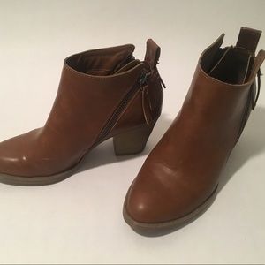 Tan vegan leather ankle boots